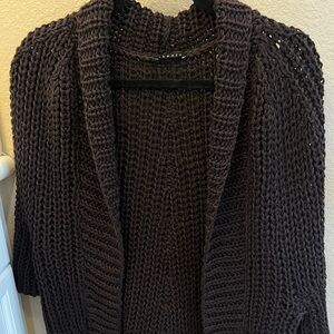 Theory Black Chunky Open-Front Knit Cardigan
